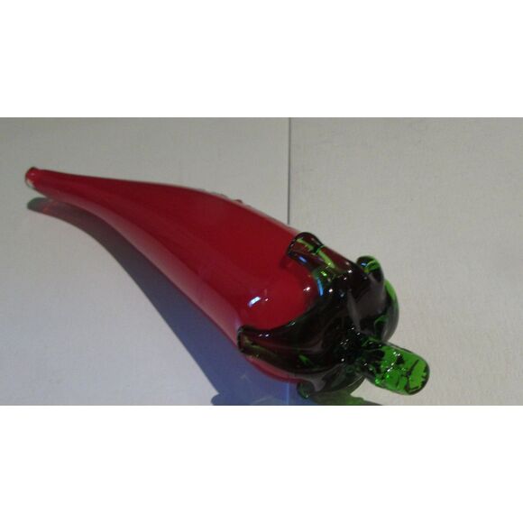 ART GLASS LONG RED PEPPER GLASS VEGETABLE FRUIT FANCO - Picture 1 of 3